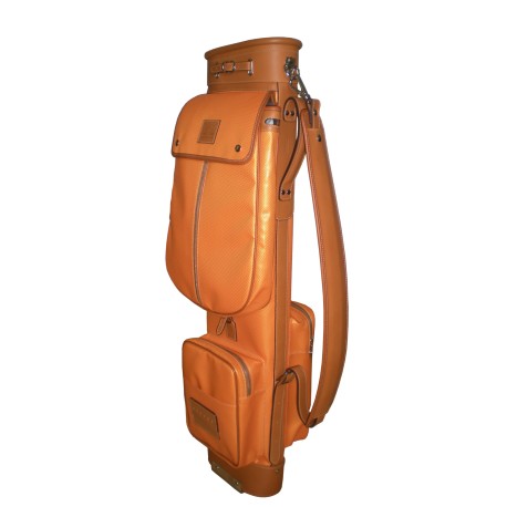 Orange Travel Leather Golf Bag