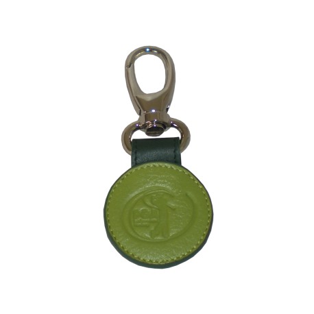 Green Leather Key Ring