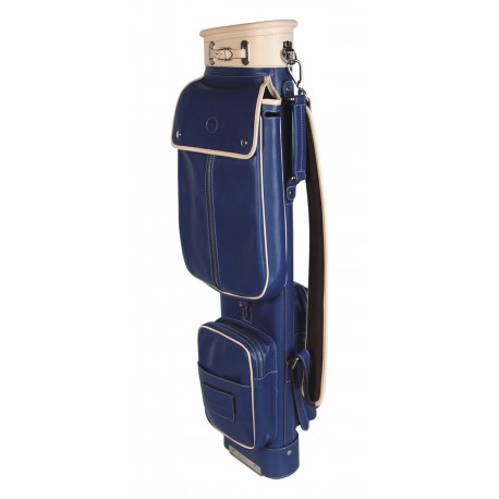 Blue Travel Leather Golf Bag