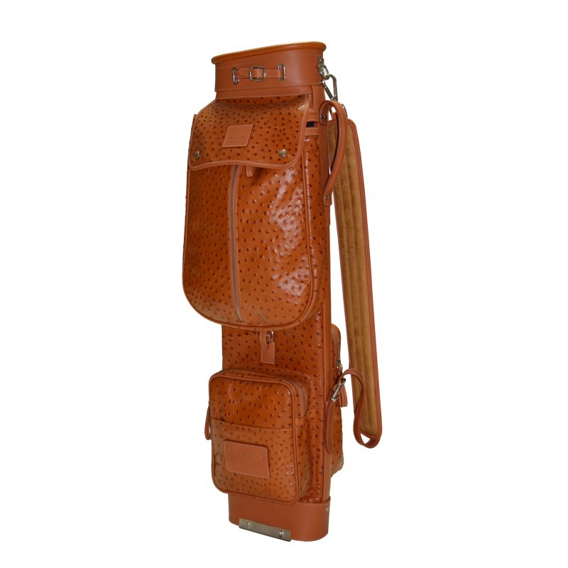 Ostrich Travel Leather Golf Bag - Real Leather Studio