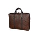 Brown Crocodile Leather Messenger Bag