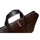 Brown Crocodile Leather Messenger Bag
