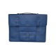 Blue Leather Messenger Bag