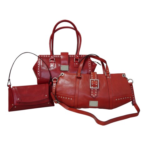 Red Leather Luxury Handbags Woman