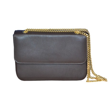 Dark Brown Leather Clutch Bag - Real Leather Studio