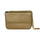 Golden Leather Clutch Bag