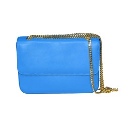 Turquoise Leather Clutch Bag