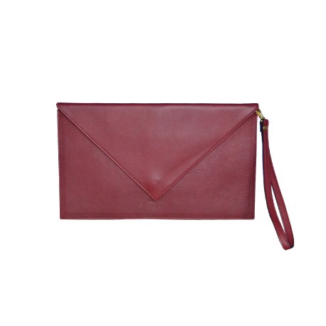 Bordeaux Leather Clutch Handbag