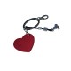 Leather Keychain Red Heart