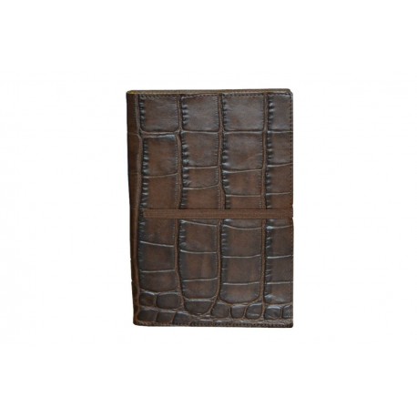 Dark Brown Crocodile Leather Notebook
