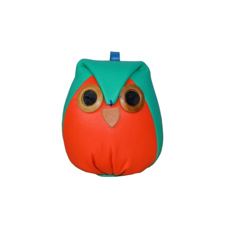 Orange Leather Charm Owl 