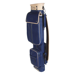 Blue Travel Leather golf bag is made in high quality leather.