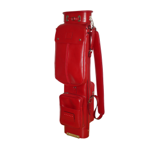 Red Travel Leather Golf Bag manufacturer in Spain by Artisans