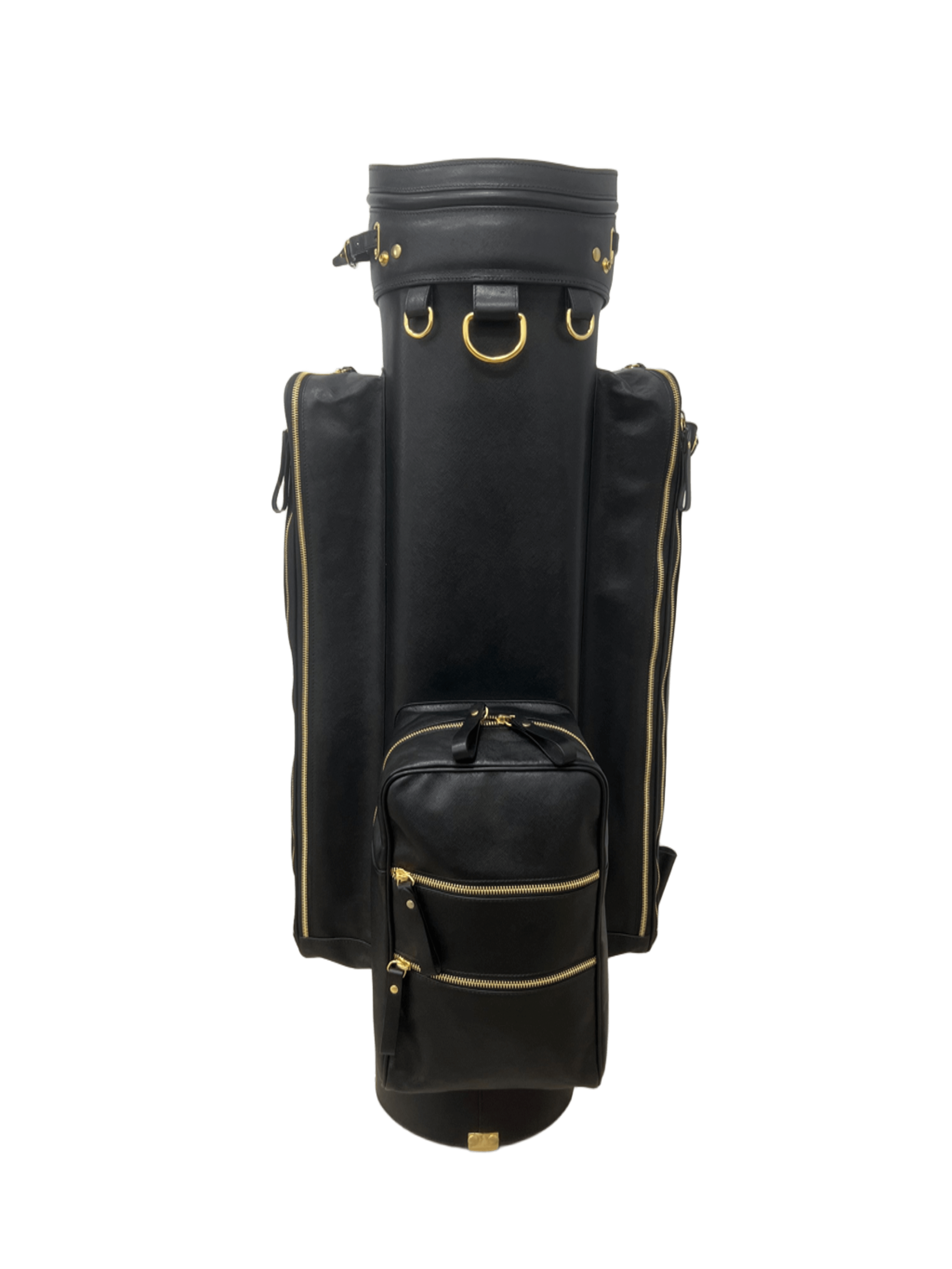 Bolsa de Golf en piel Negra vista frontal