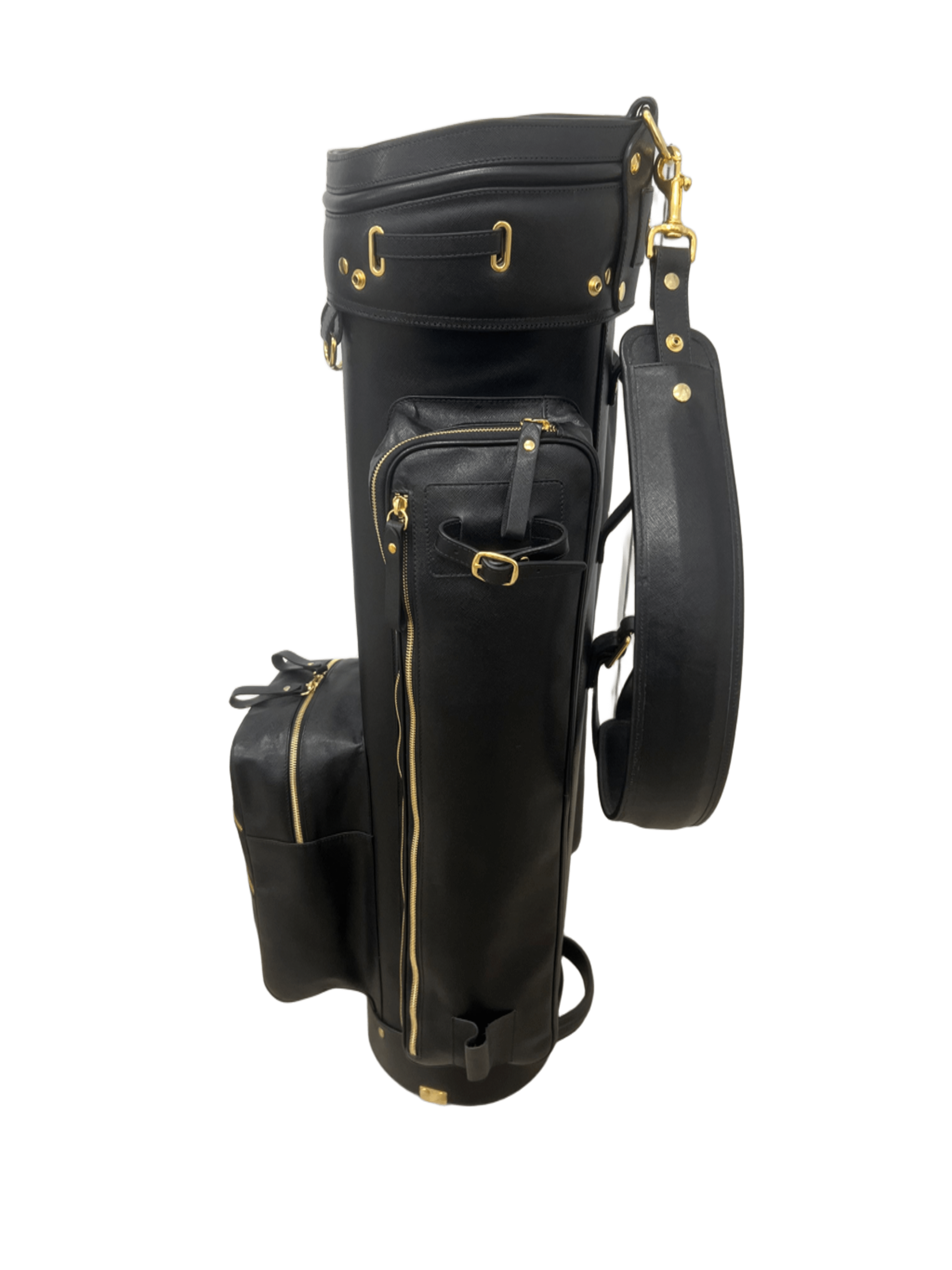 Bolsa de Golf en piel Negra vista lateral