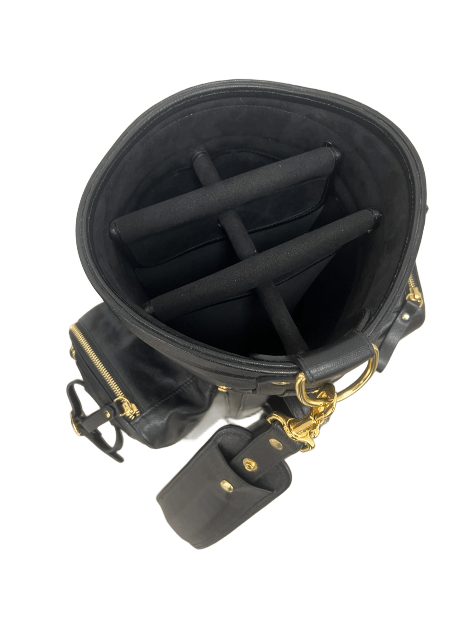 Bolsa de Golf en piel Negra vista superior