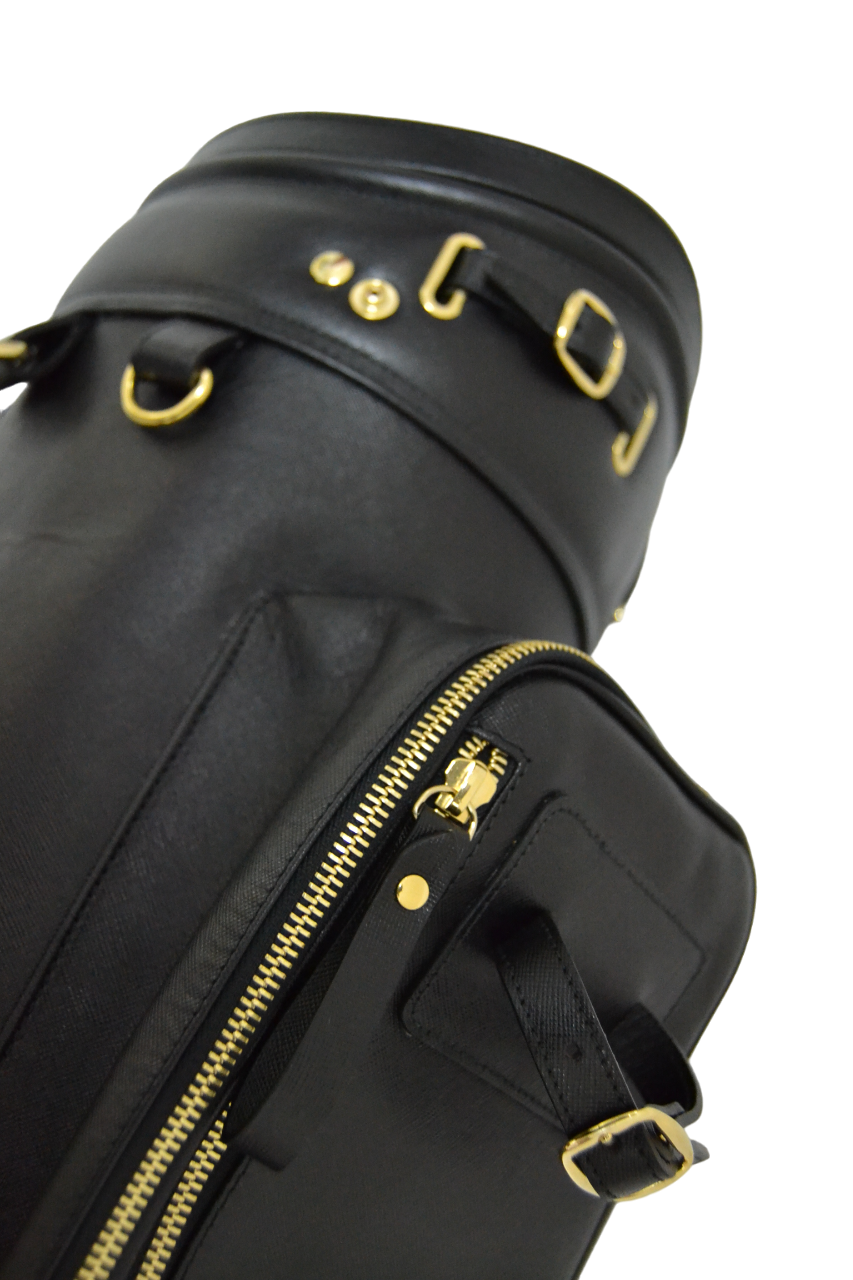 BLACK LEATHER GOLF BAG Real Leather Studio