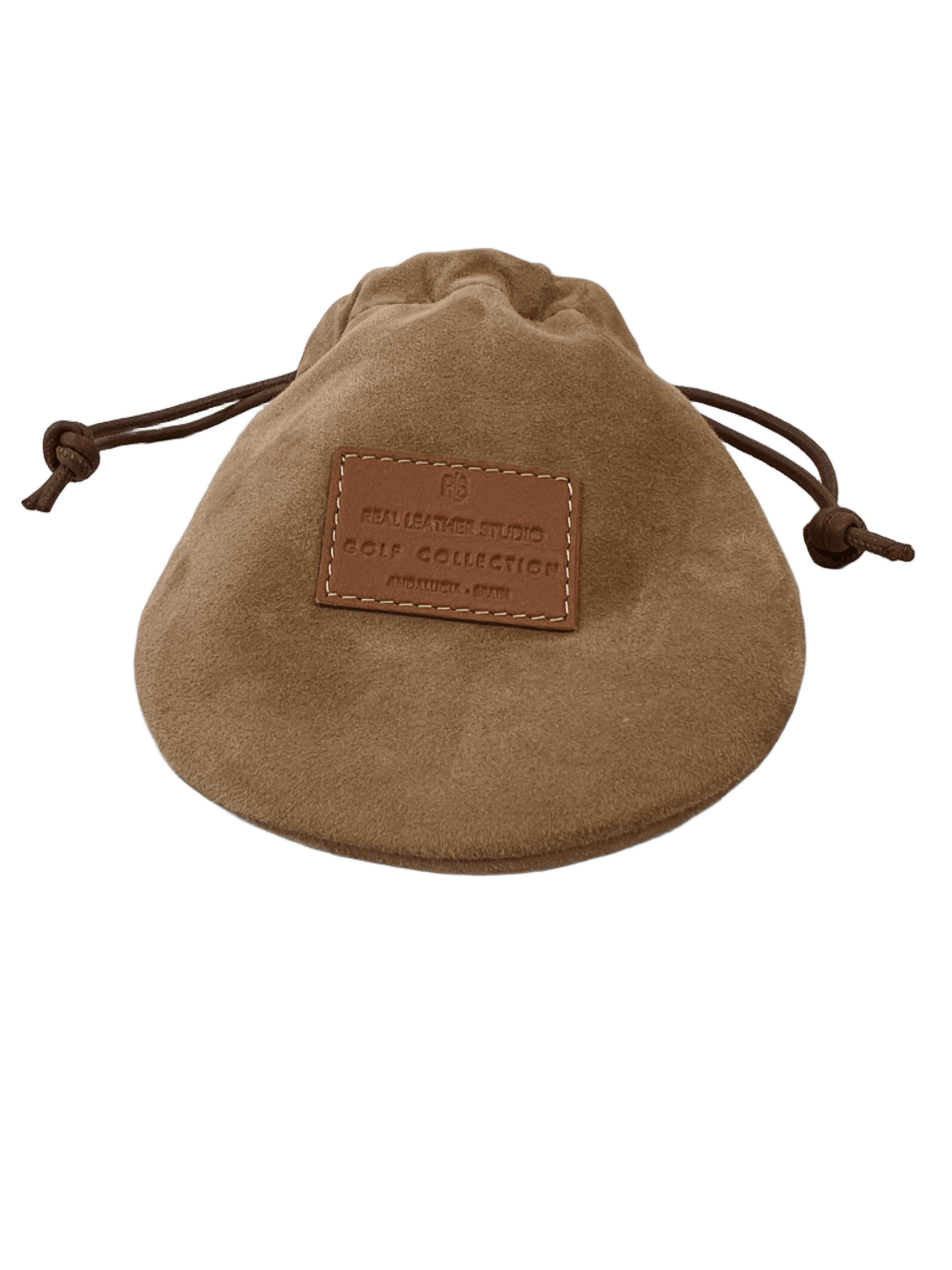 Bolsa porta tees piel ante marrón frontal