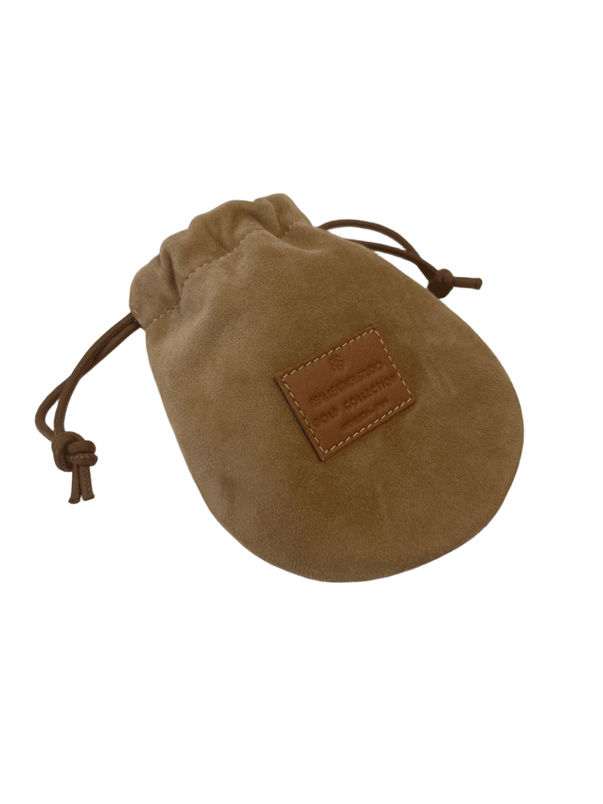 Bolsa porta tees piel ante marrón girada