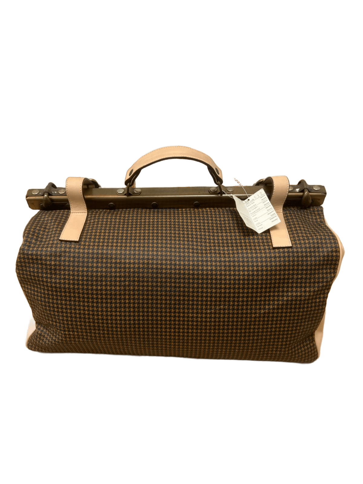 Bolso de viaje lona piel vista trasera