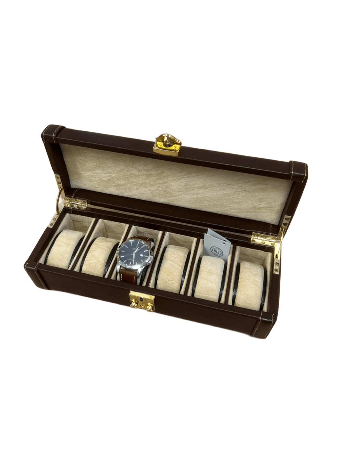 Estuche de piel para relojes vista frontal