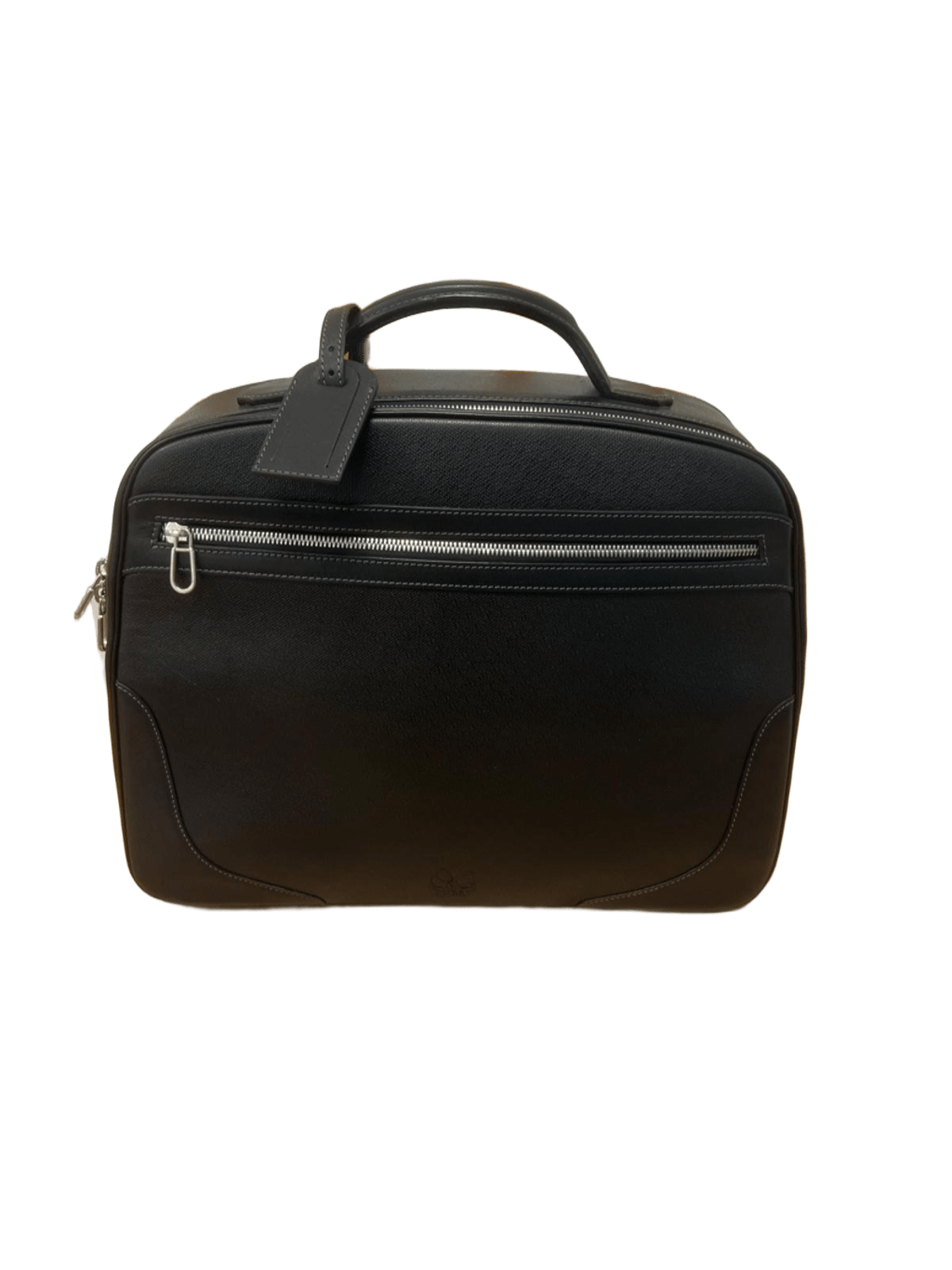 Maletín de piel negro vista trasera
