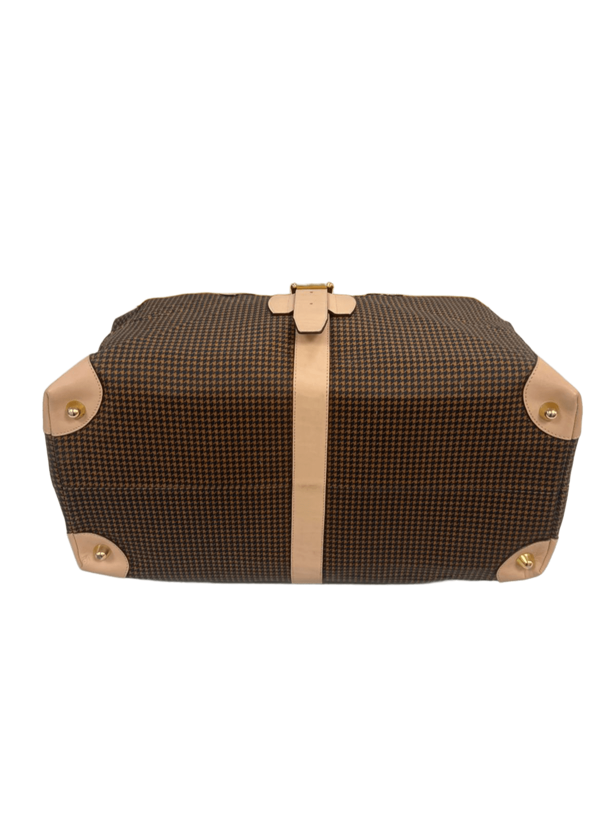 Bolsa de viaje weekender lona y piel vista inferior