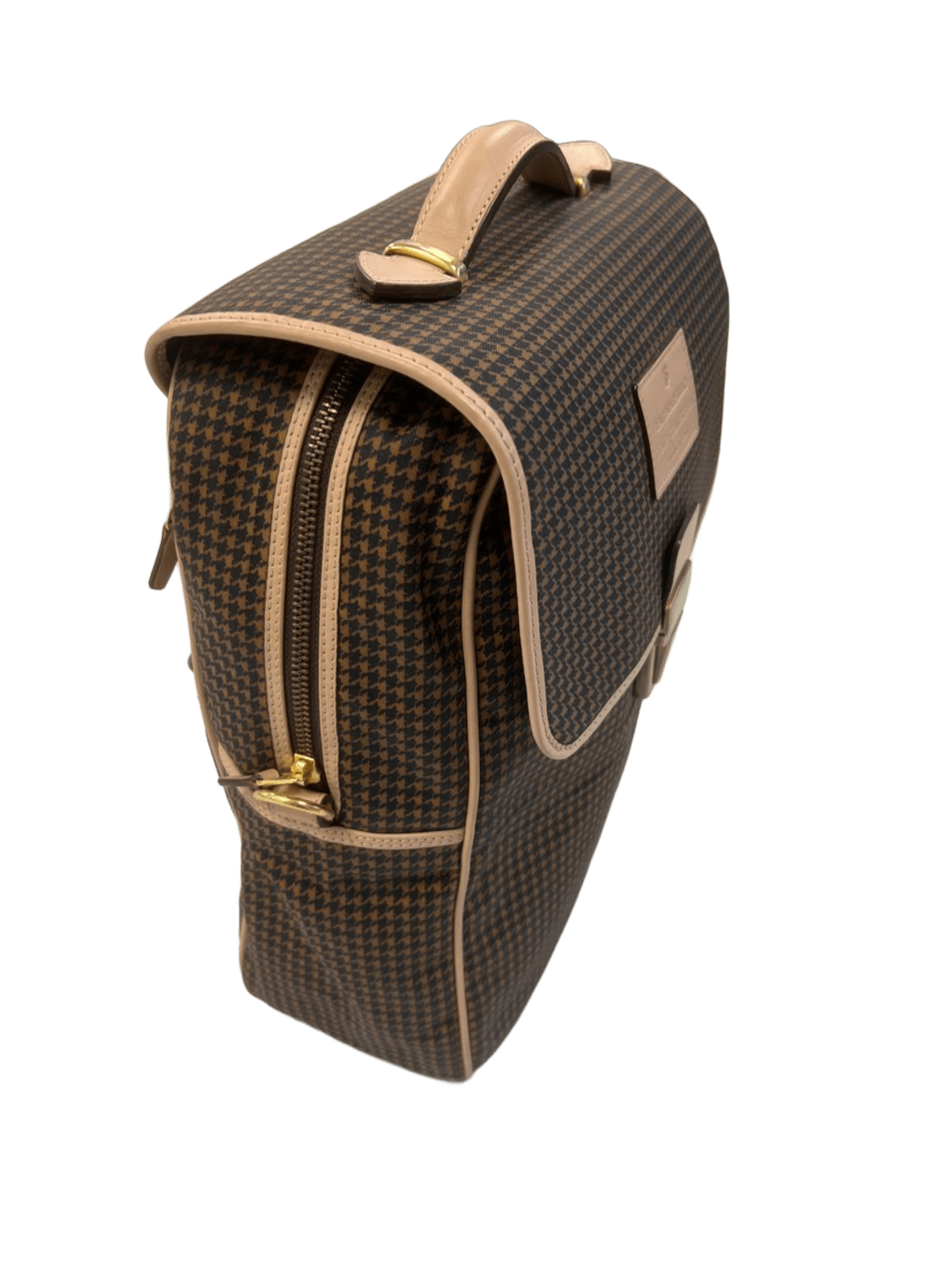 Bolsa multifuncion de lona y piel vista lateral