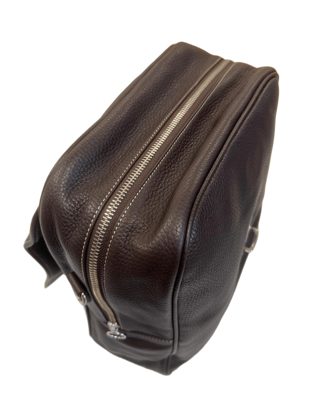 Bolsa multifuncion piel marrón vista superior