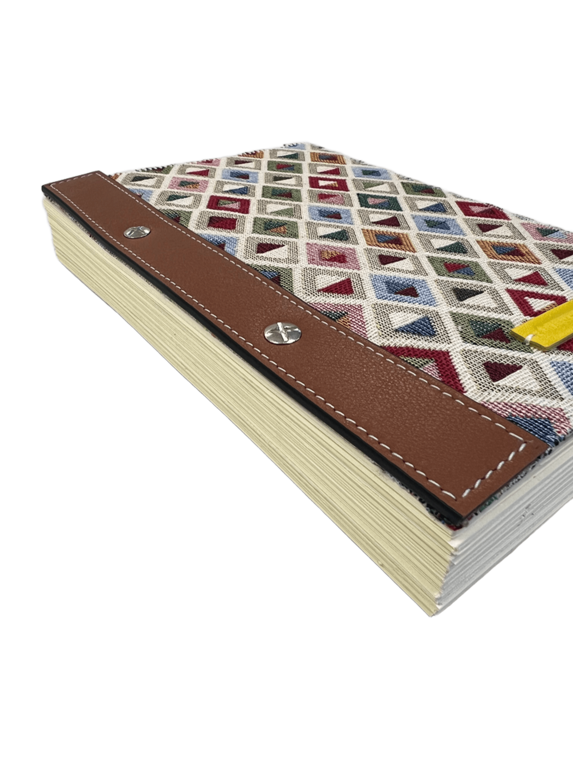 Cuaderno lona piel zigzag andino girada izquierda