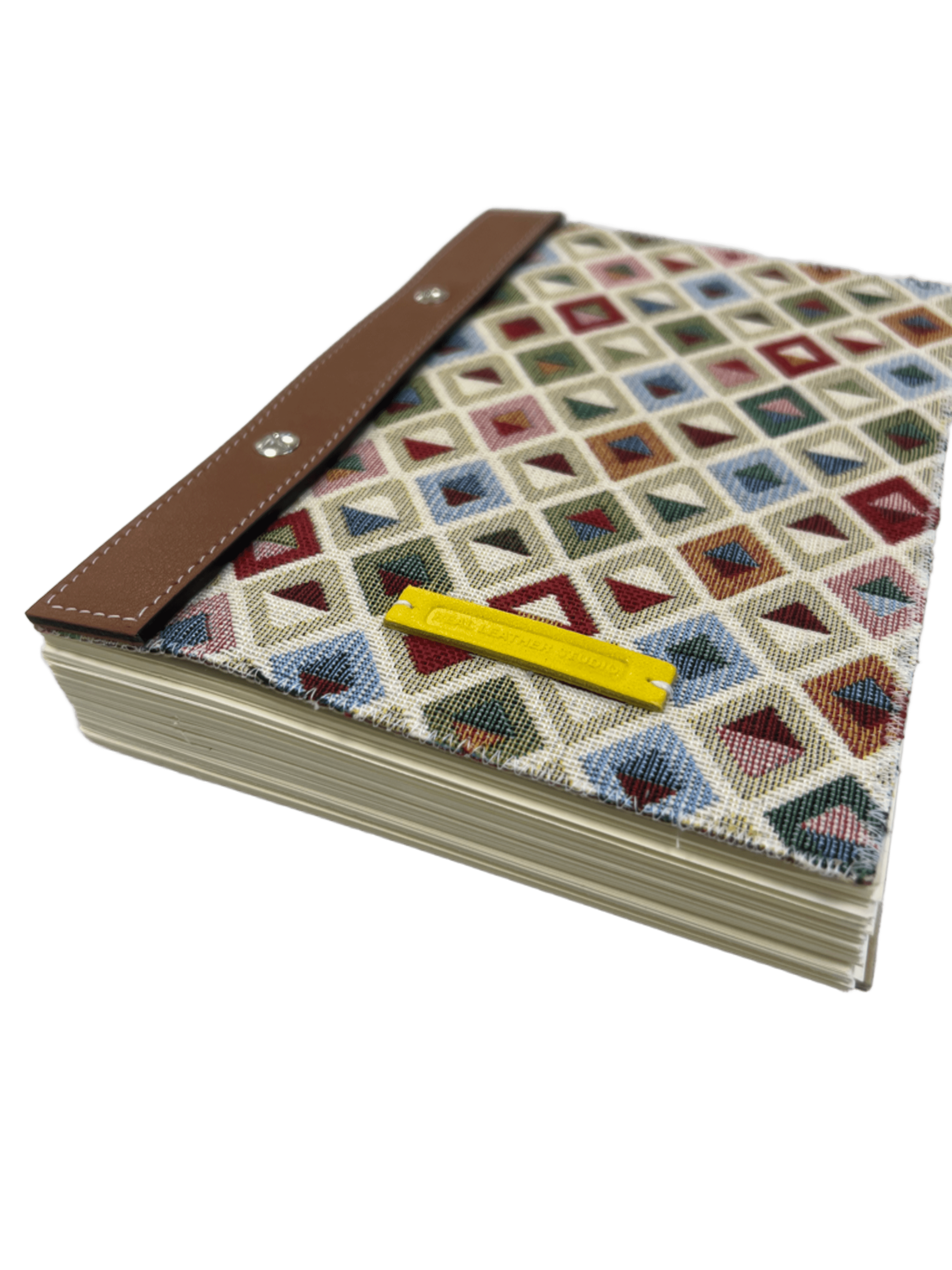 Cuaderno lona piel zigzag andino girada