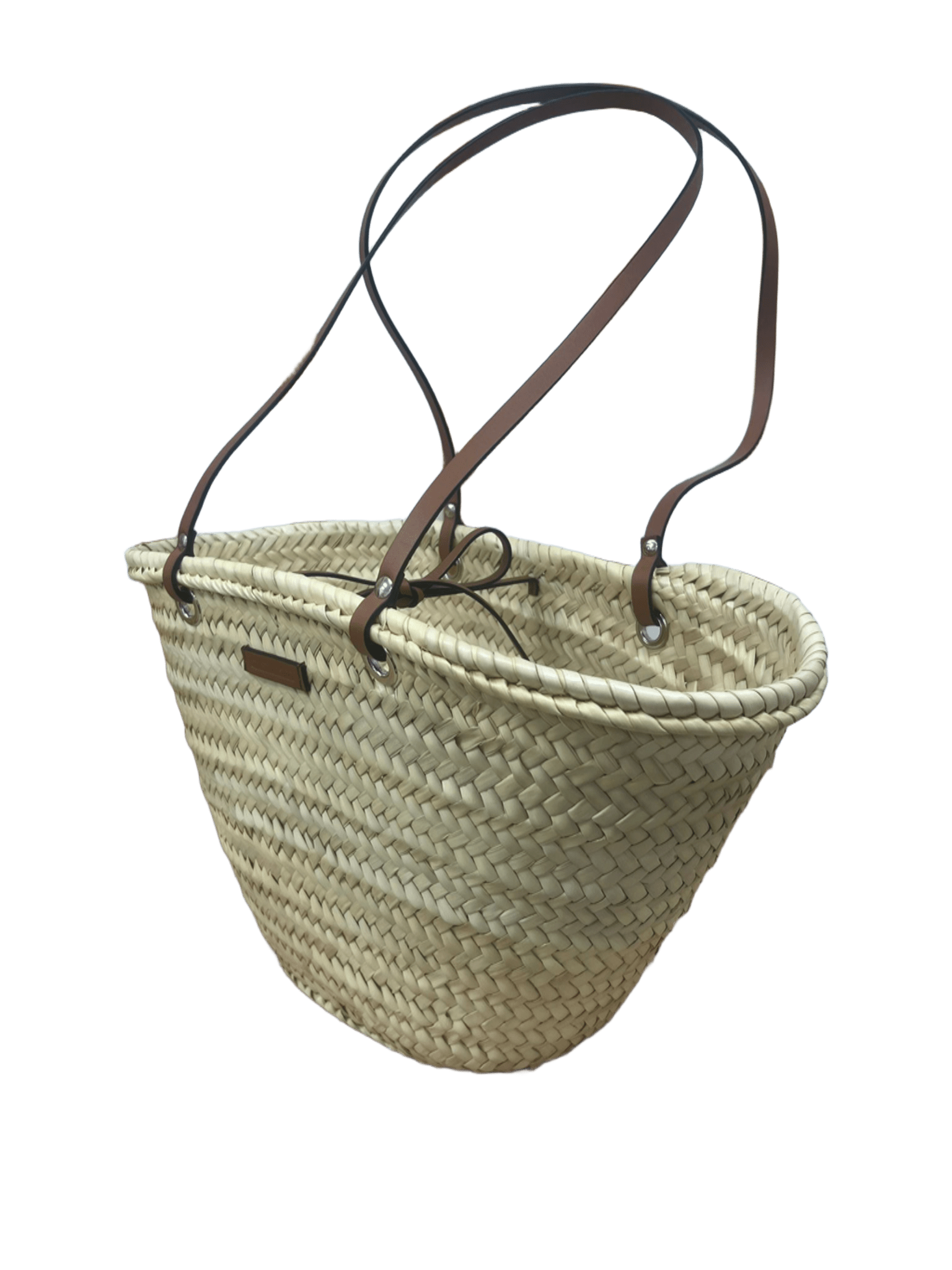 Bolso capazo hoja palma charm estrella mar piel vista izquierda