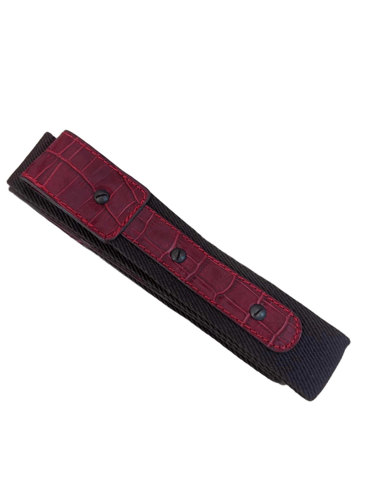 Bolso messenger piel cocodrilo rojo asa