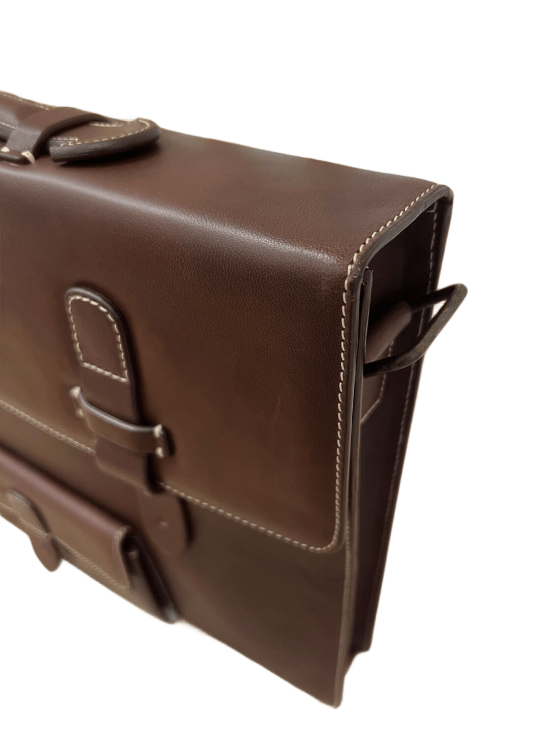 Messenger portadocumentos de piel marrón detalles