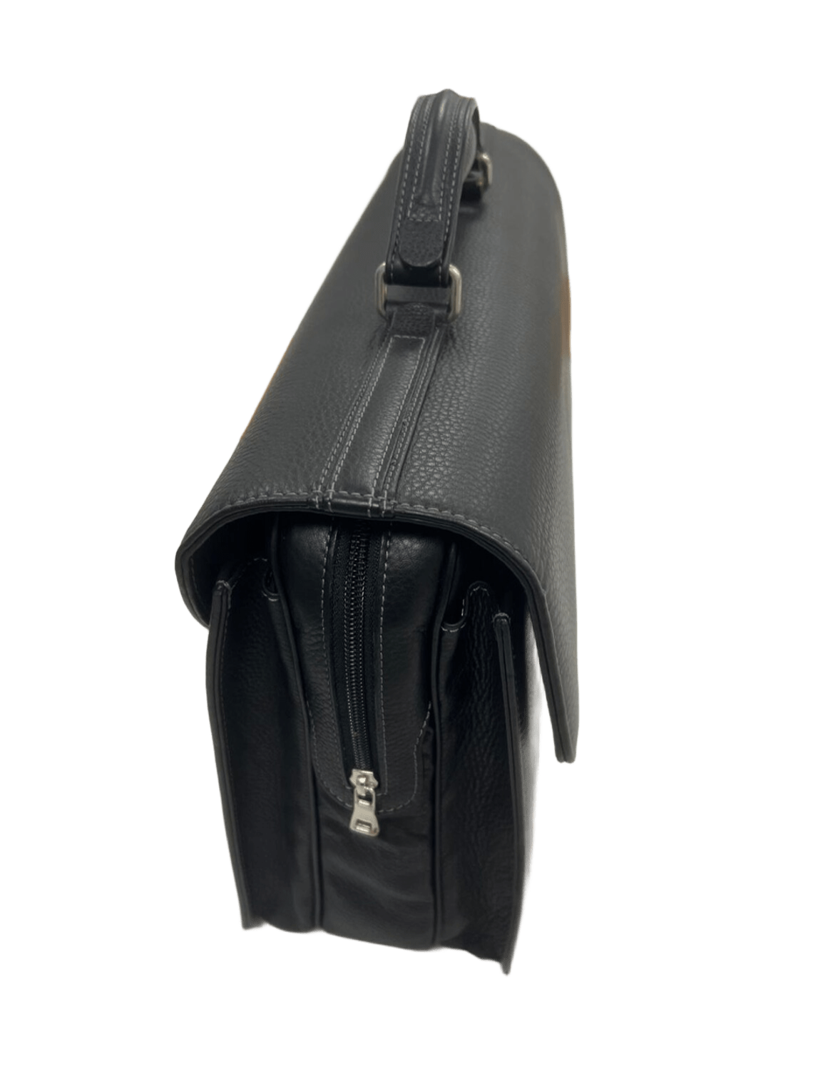 Maletín de piel negro vista superior