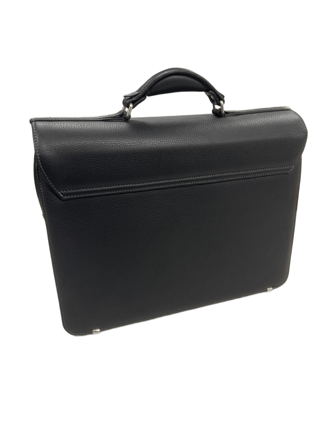 Maletín de piel negro vista trasera