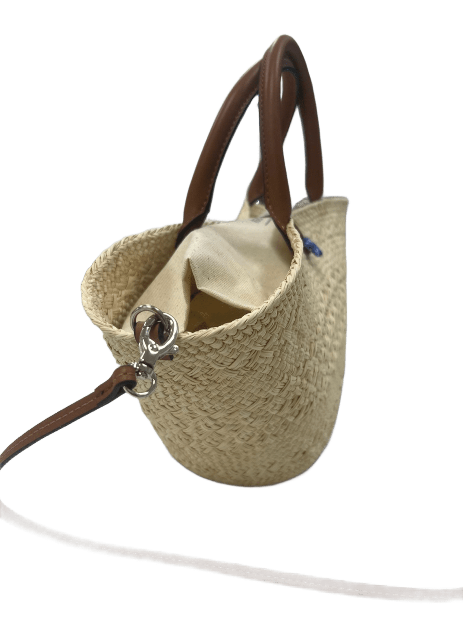 Bolso capazo palma asas bandolera piel vista lateral