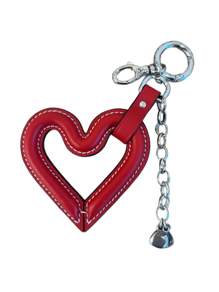 Charm Corazón piel Rojo
