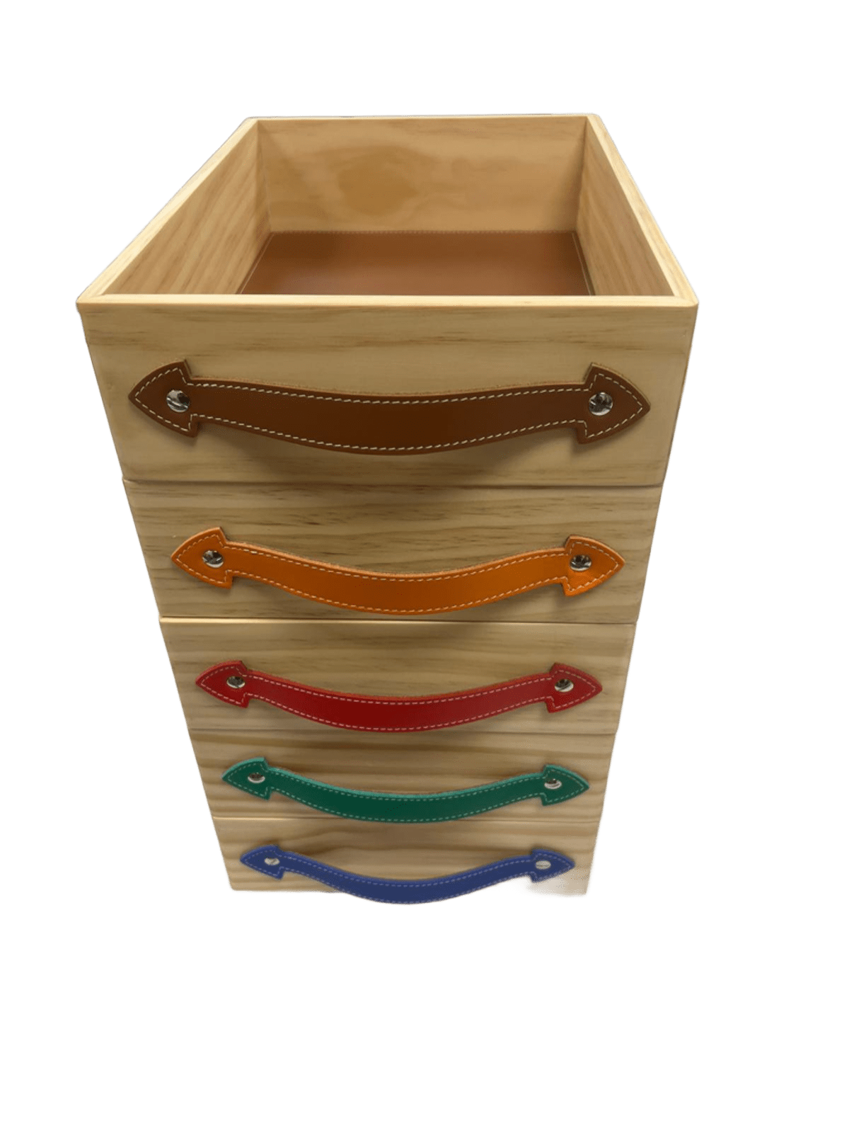 Bandejas para almacenamiento de madera y piel