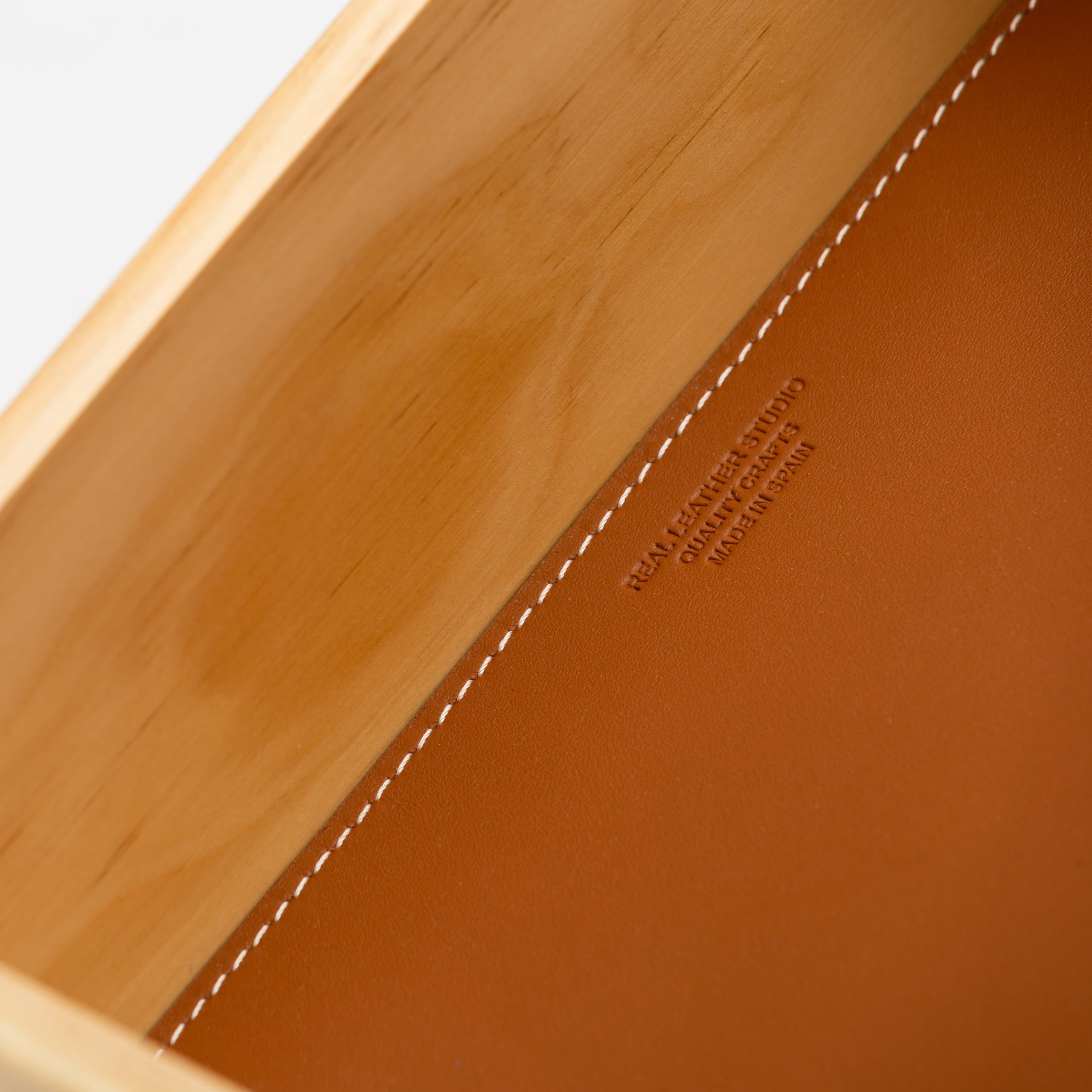 Three tray wooden leather zoom set